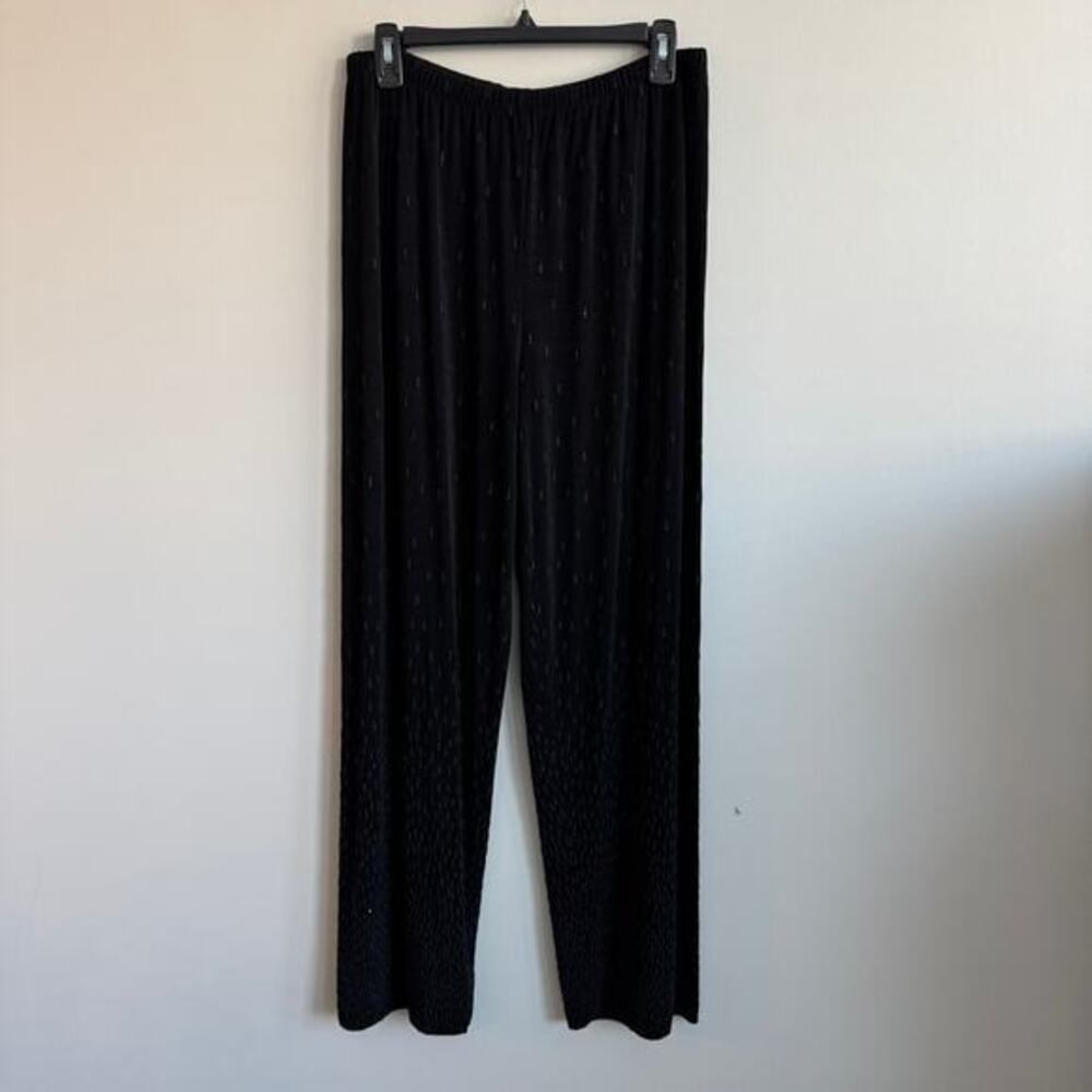 Chico's Travelers Beaded Dressy Wide Leg Pull On Pants‎ Black Chico's 2 Reg L 12